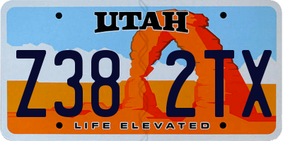 UT license plate Z382TX