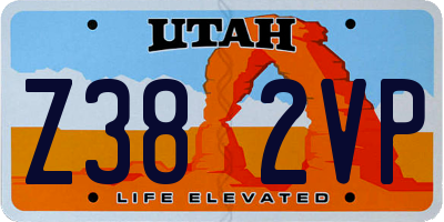 UT license plate Z382VP