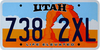 UT license plate Z382XL