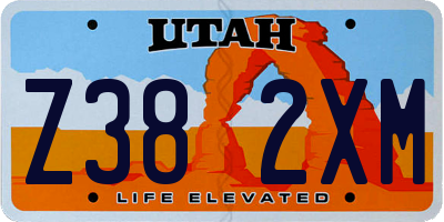 UT license plate Z382XM