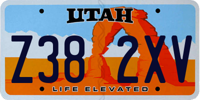 UT license plate Z382XV