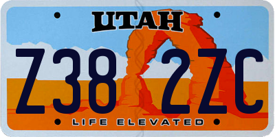 UT license plate Z382ZC