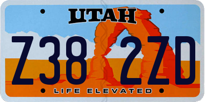 UT license plate Z382ZD