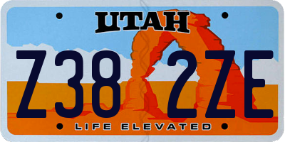 UT license plate Z382ZE