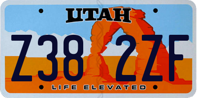 UT license plate Z382ZF