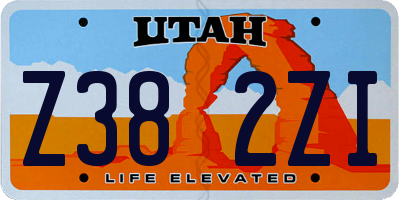 UT license plate Z382ZI