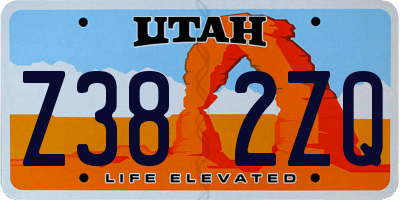 UT license plate Z382ZQ