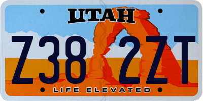 UT license plate Z382ZT