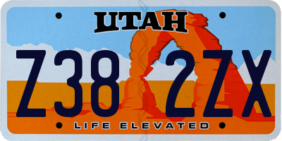 UT license plate Z382ZX