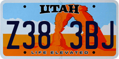 UT license plate Z383BJ