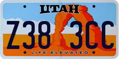 UT license plate Z383CC