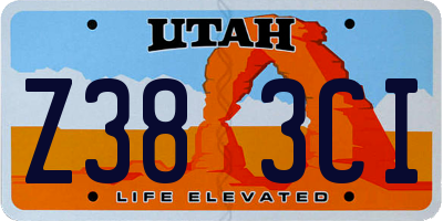 UT license plate Z383CI