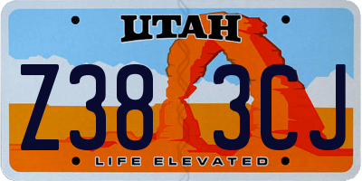 UT license plate Z383CJ