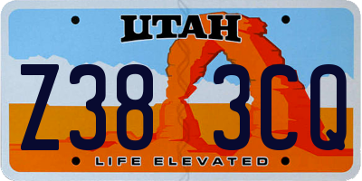 UT license plate Z383CQ