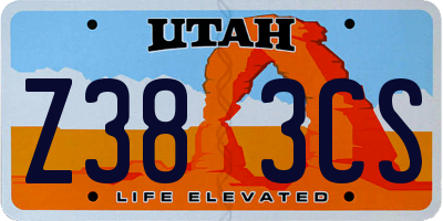 UT license plate Z383CS