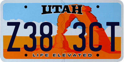 UT license plate Z383CT