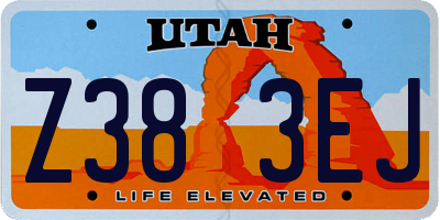 UT license plate Z383EJ