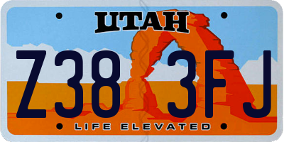 UT license plate Z383FJ