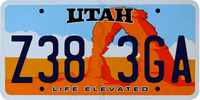 UT license plate Z383GA