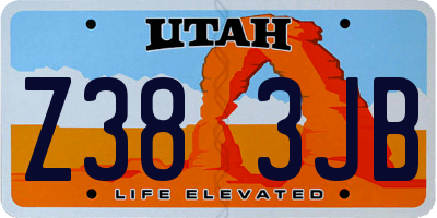 UT license plate Z383JB
