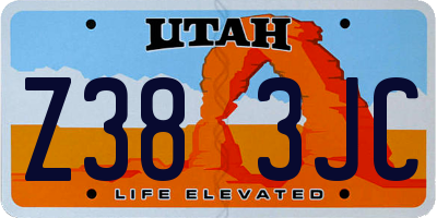 UT license plate Z383JC