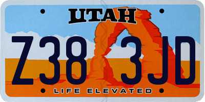 UT license plate Z383JD