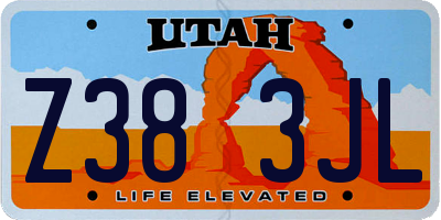 UT license plate Z383JL