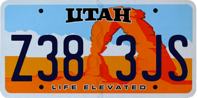 UT license plate Z383JS