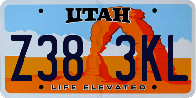 UT license plate Z383KL