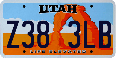 UT license plate Z383LB