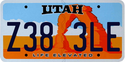 UT license plate Z383LE