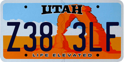 UT license plate Z383LF