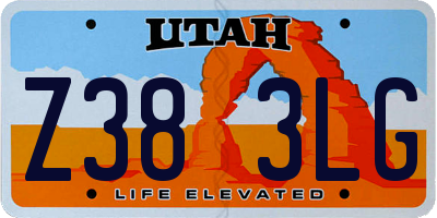 UT license plate Z383LG