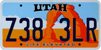 UT license plate Z383LR