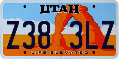 UT license plate Z383LZ