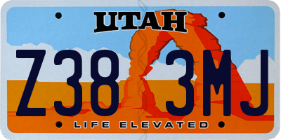 UT license plate Z383MJ