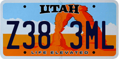 UT license plate Z383ML