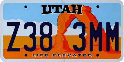 UT license plate Z383MM