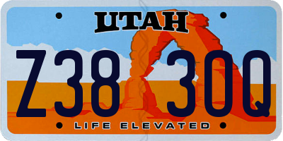 UT license plate Z383OQ