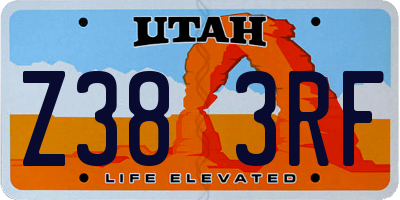 UT license plate Z383RF