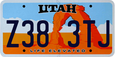 UT license plate Z383TJ