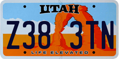 UT license plate Z383TN