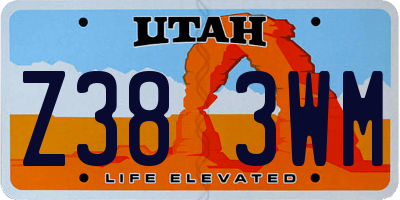 UT license plate Z383WM