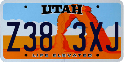 UT license plate Z383XJ