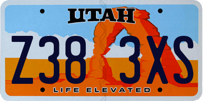 UT license plate Z383XS