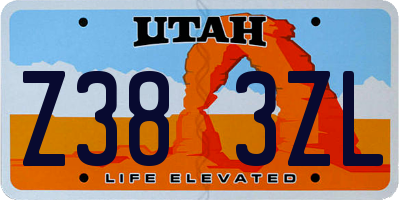 UT license plate Z383ZL
