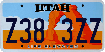 UT license plate Z383ZZ