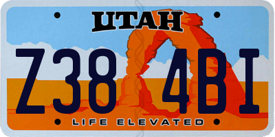 UT license plate Z384BI