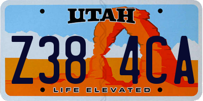 UT license plate Z384CA