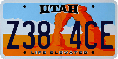 UT license plate Z384CE